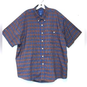 Town craft shirt scotch plaid wrinkle free red blue green white Size XXL